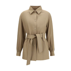 Max Mara Bruin Wol Oves Aries Mouwloos Jasje