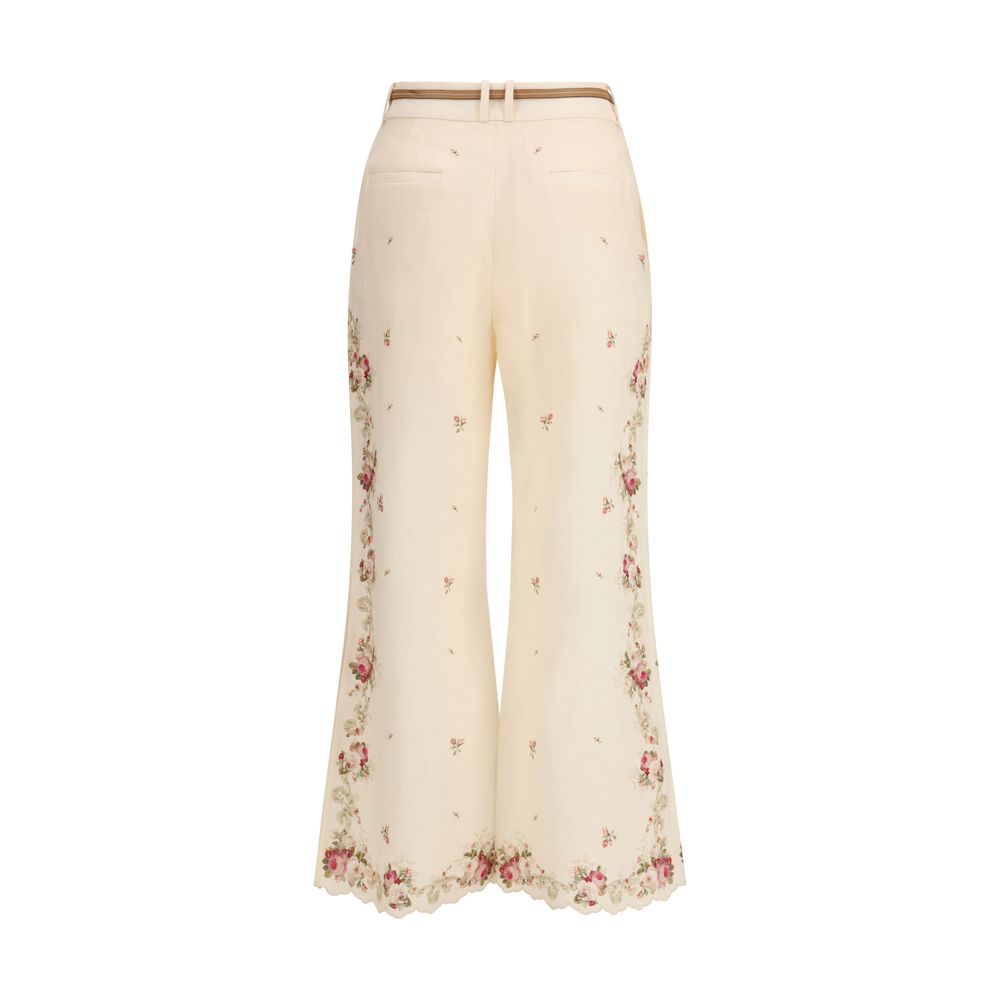 Zimmermann Beige Baumwoll-Flared-Hose