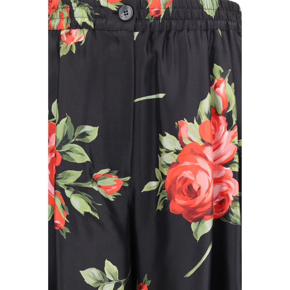 Dolce & Gabbana Multicolor Silk Casual Pants