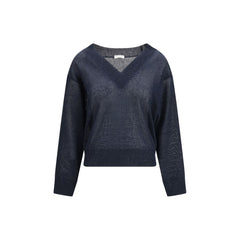 Brunello Cucinelli Blue Linen T-Shirt