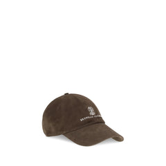 Brunello Cucinelli Bruine Kalfsleren Baseballpet