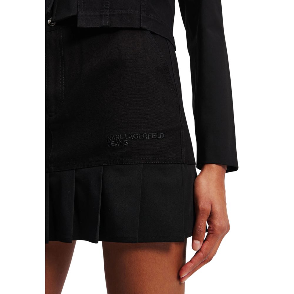 Karl Lagerfeld Zwarte Katoenen Minibolero