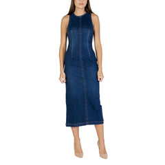 Colcci Blaues langes Baumwollkleid