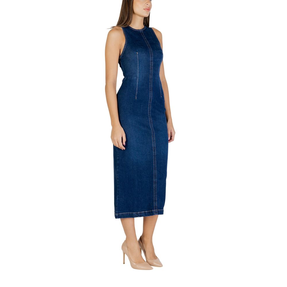 Colcci Blaues langes Baumwollkleid