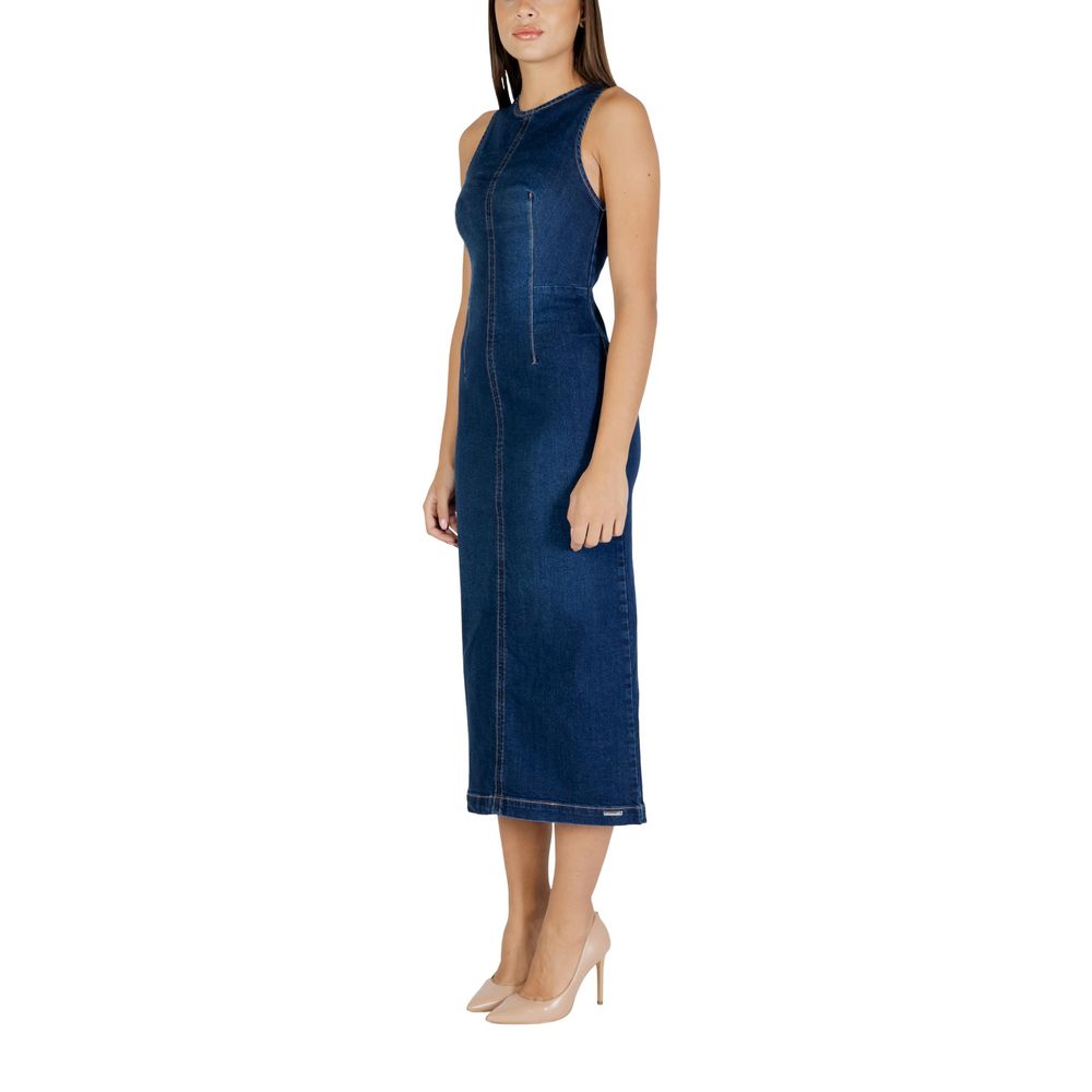 Colcci Blaues langes Baumwollkleid