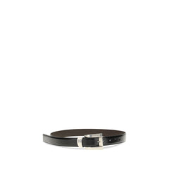 Versace Zwarte Kalfsleren Bos Taurus Normale Riem