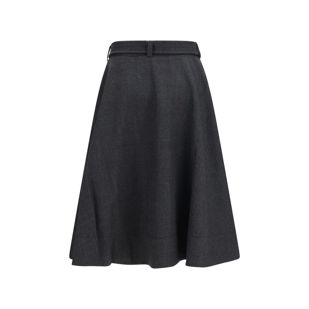 Ganni Grijze Gerecyclede Polyester Lange Rok