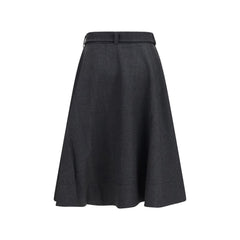 Ganni Grijze Gerecyclede Polyester Lange Rok