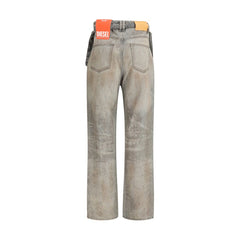 Dieselgrijze katoenen slim fit jeans