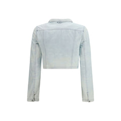 Diesel Blue Cotton Biker Jacket