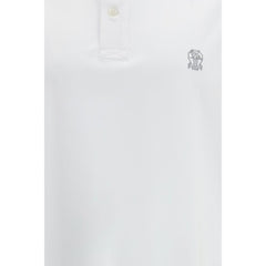 Brunello Cucinelli Weißes Baumwoll-Poloshirt
