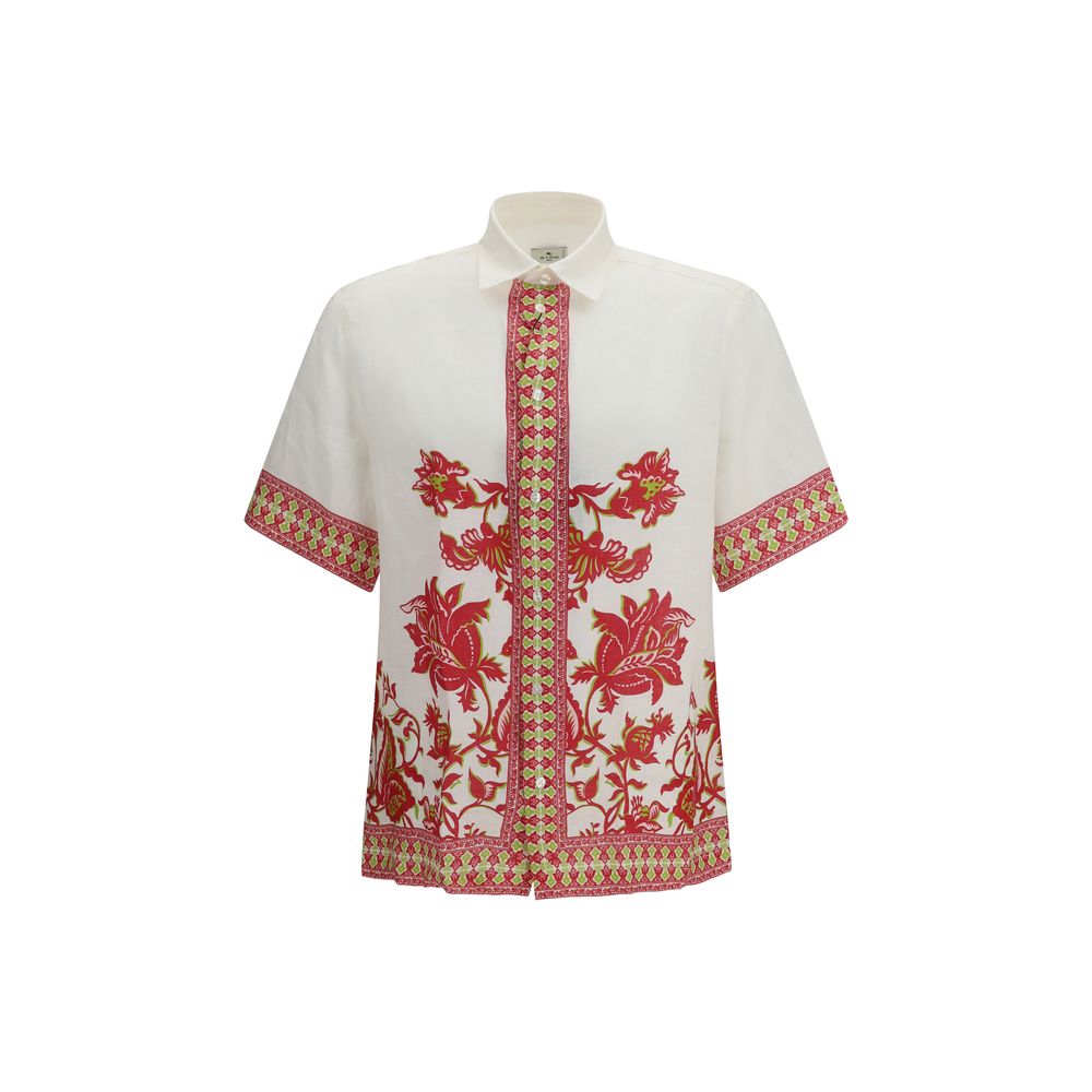 Etro Overhemd met meerkleurig linnenpatroon