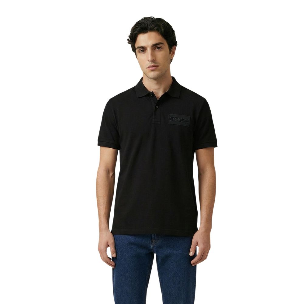 Bikkembergs Poloshirt aus schwarzer Baumwolle