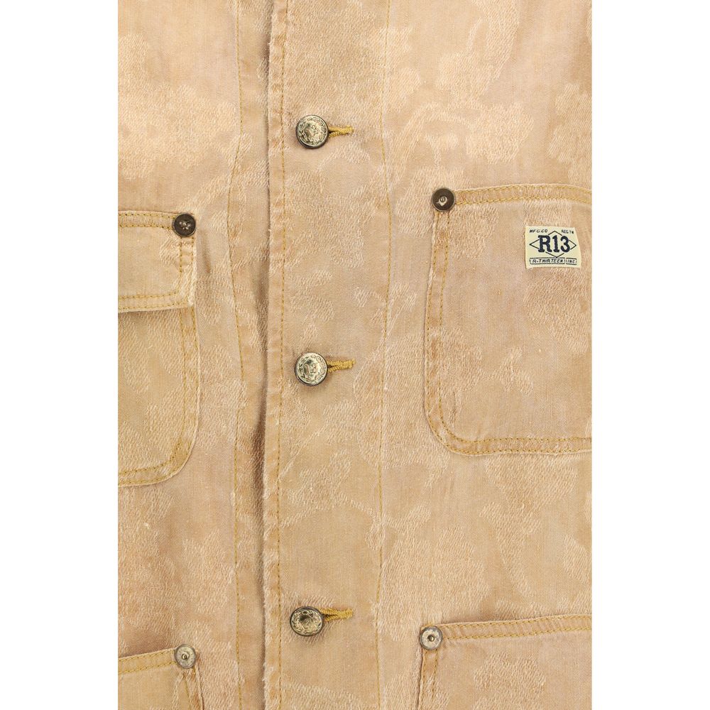 R13 Oranger Leinenmantel