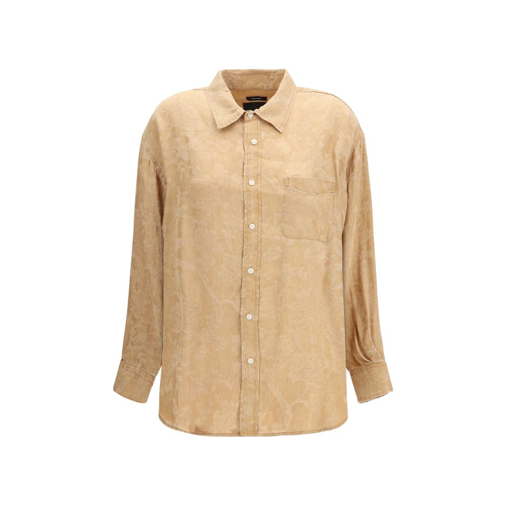 R13 Oranje Viscose Bloesshirt met Patroon