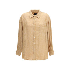 R13 Oranje Viscose Bloesshirt met Patroon