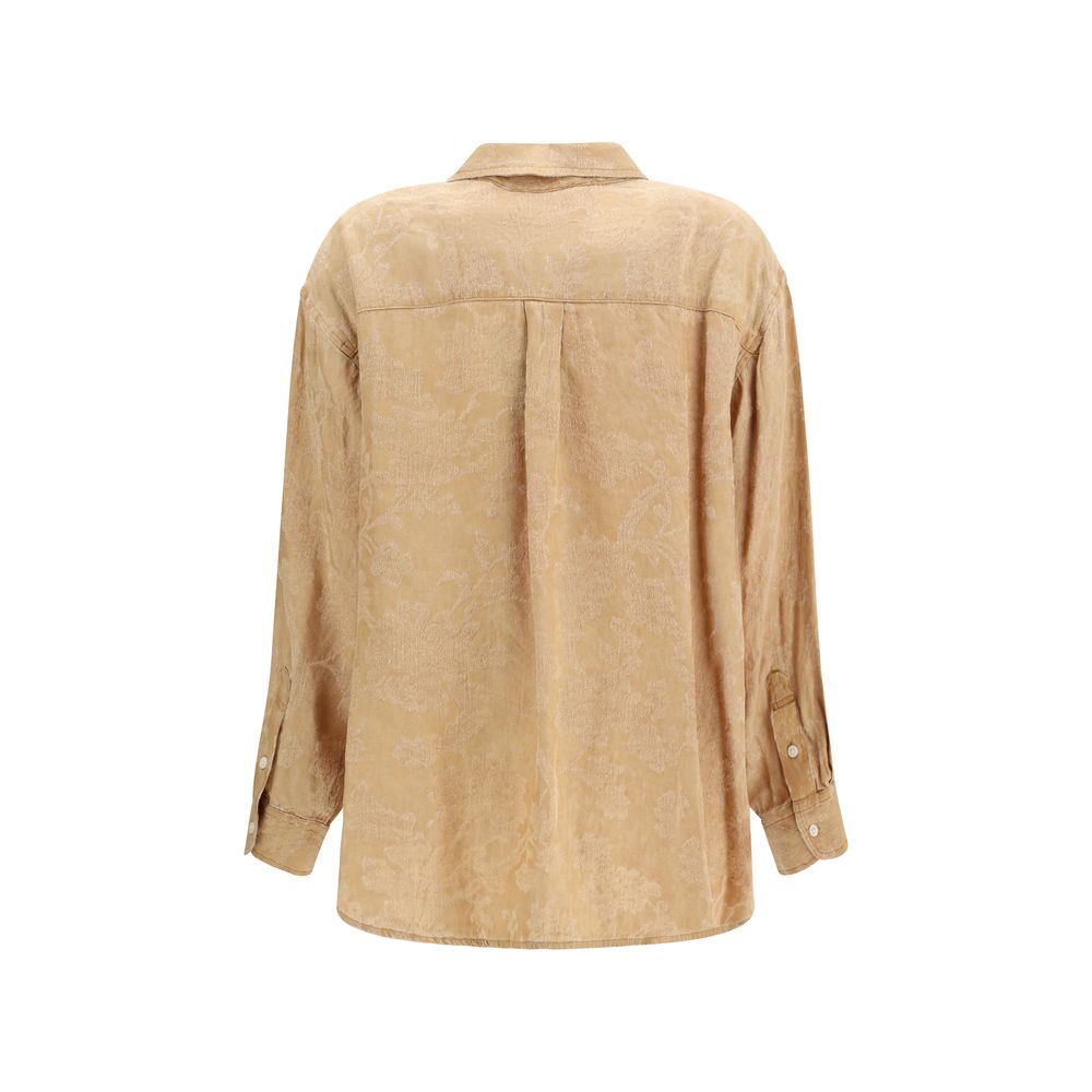 R13 Oranje Viscose Bloesshirt met Patroon