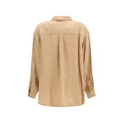 R13 Oranje Viscose Bloesshirt met Patroon