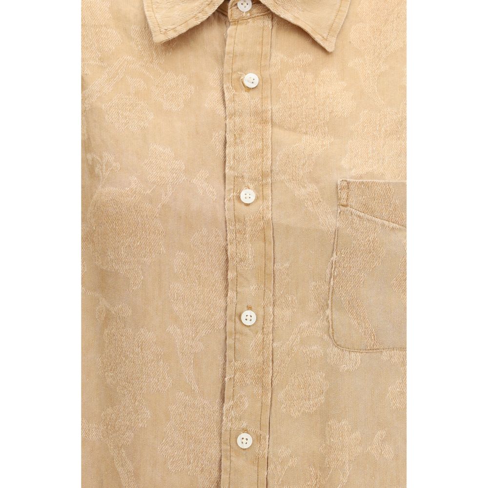 R13 Oranje Viscose Bloesshirt met Patroon