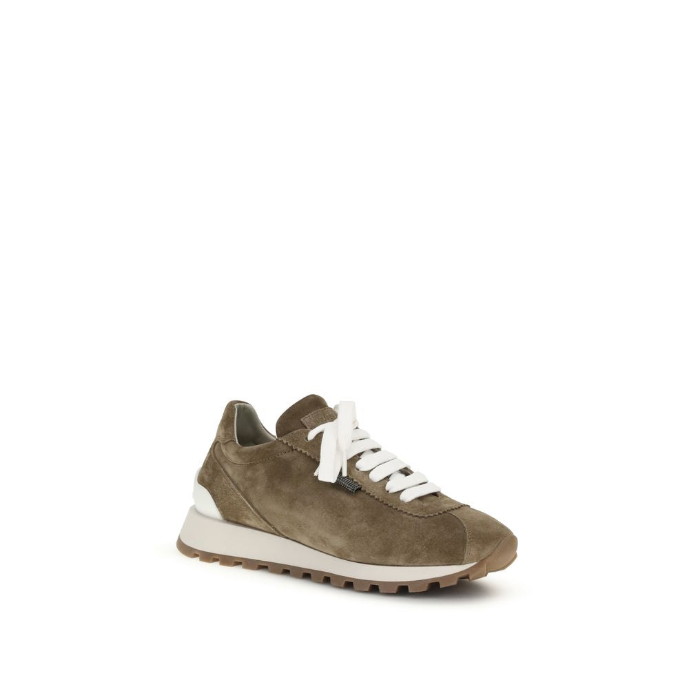Brunello Cucinelli Bruin Kalfsleer Bos Taurus Platform Sneakers