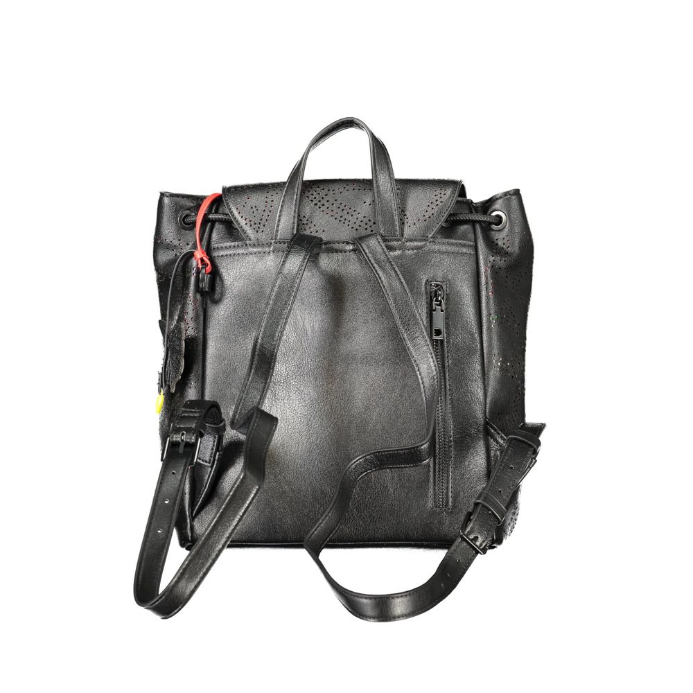 Desigual Schwarzer Damen-Mini-Rucksack aus Polyurethan