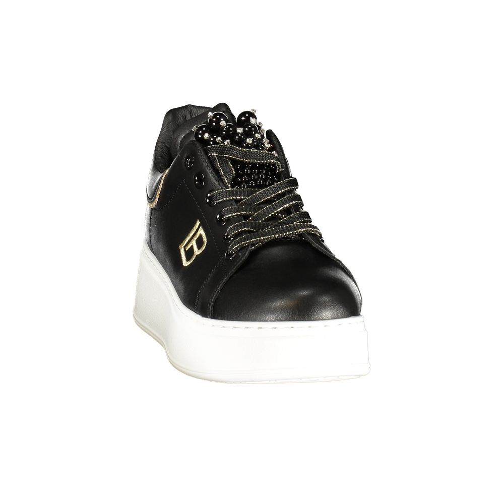 Laura Biagiotti Schwarzer Polyurethan Damen-Sneaker