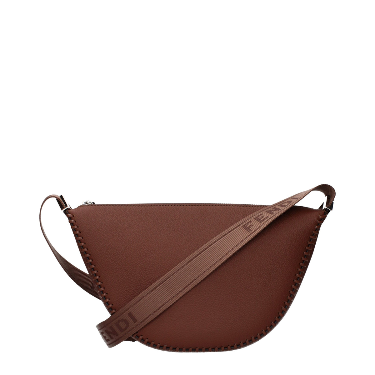 Fendi Bruine Leren Crossbody Tas