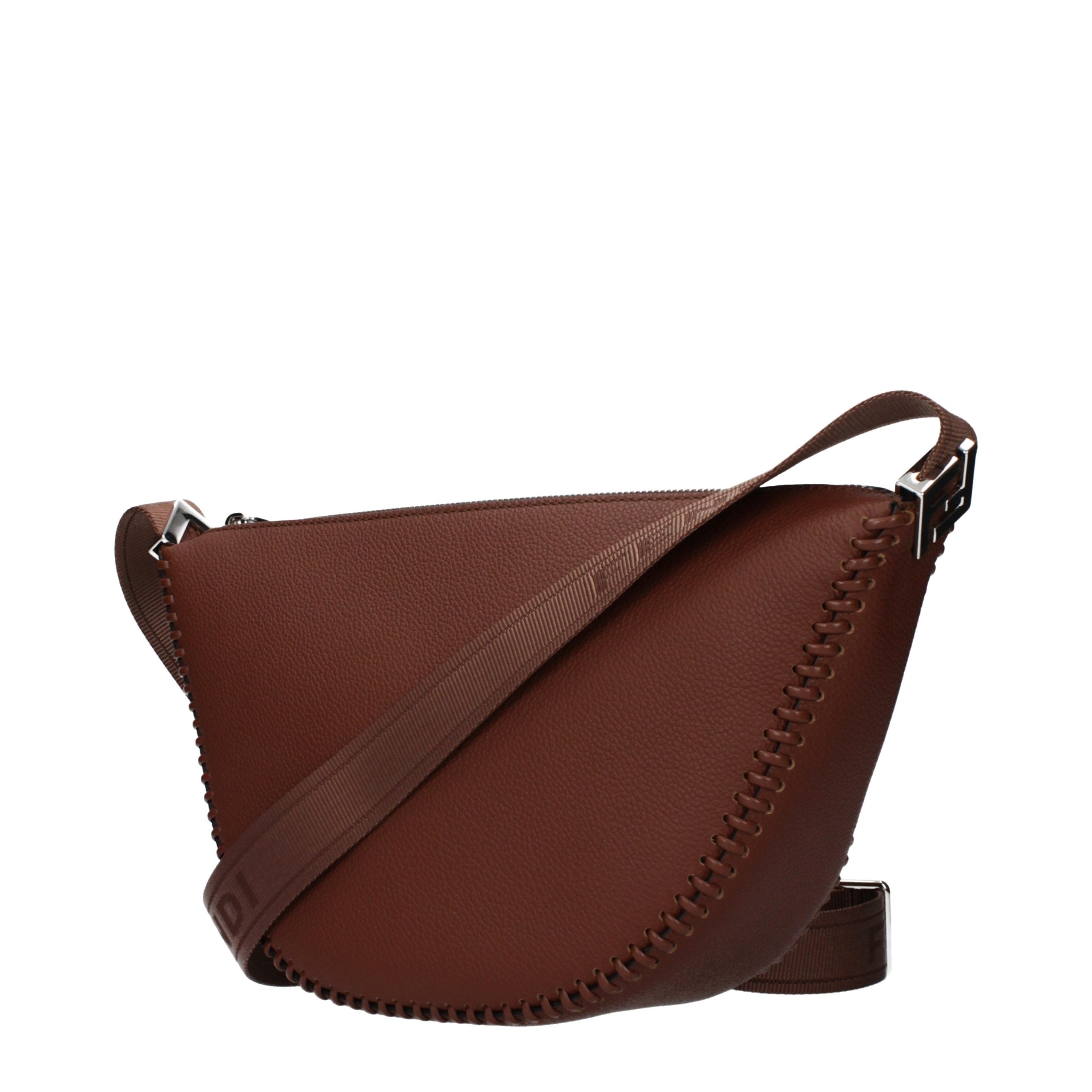 Fendi Bruine Leren Crossbody Tas