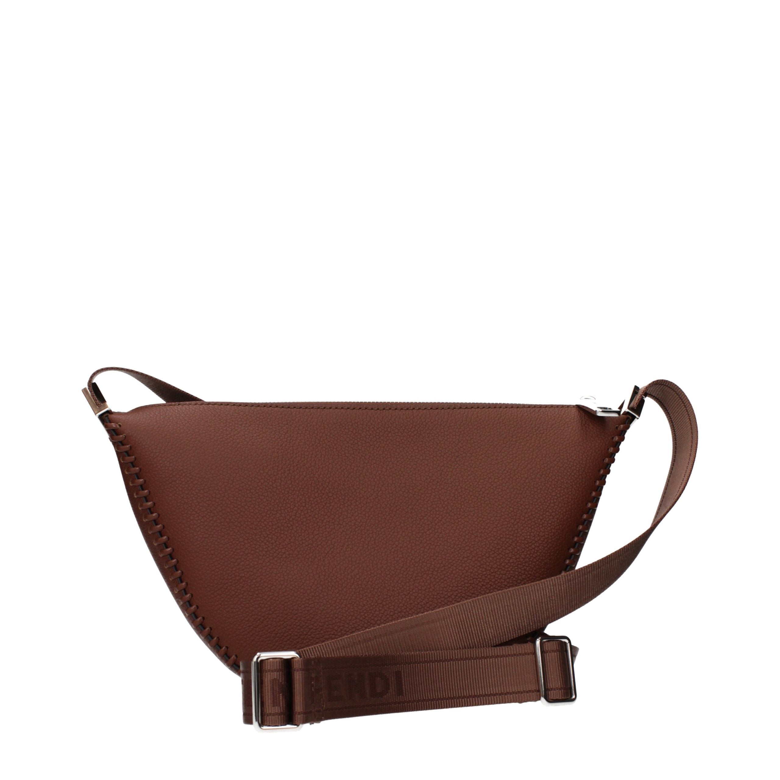 Fendi Bruine Leren Crossbody Tas