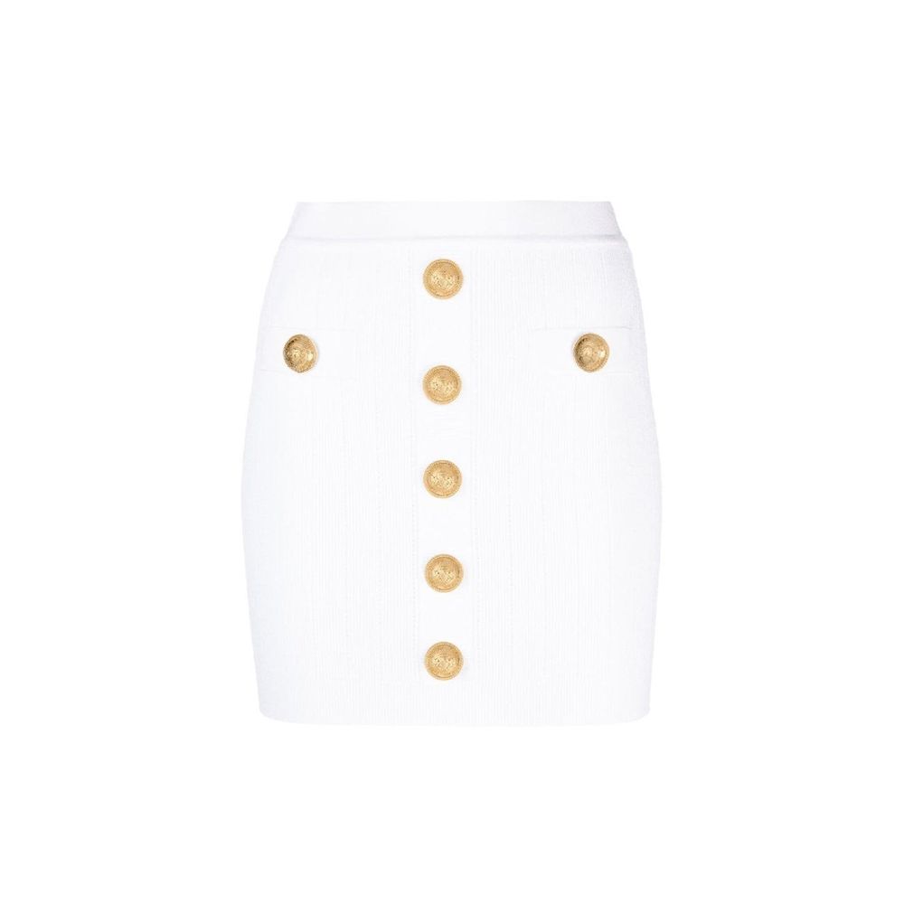 Balmain Witte Polyester Miniskirt