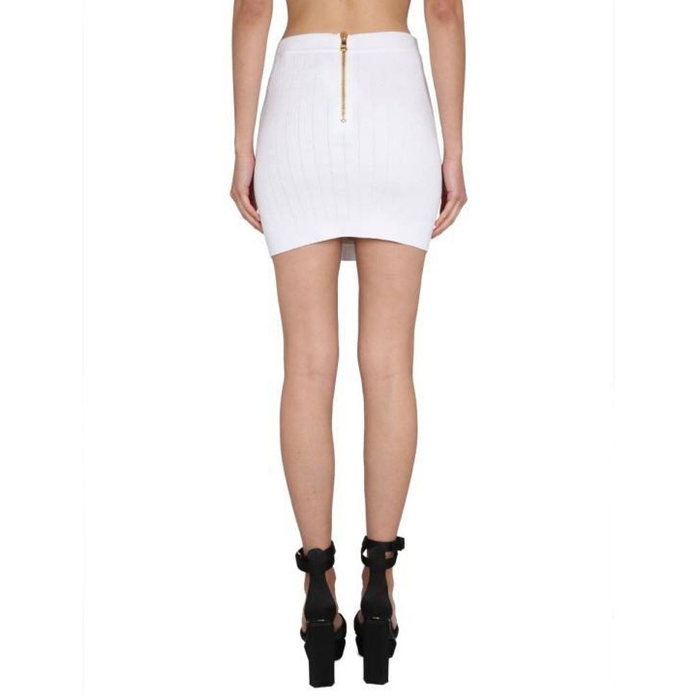 Balmain Witte Polyester Miniskirt