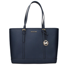 Michael Kors blauwe leren schoudertas