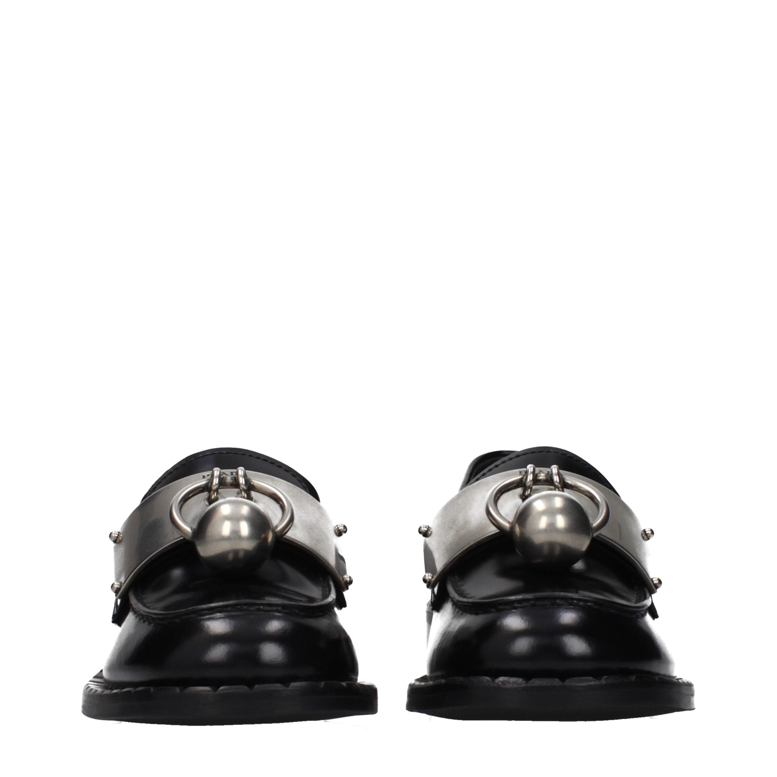 Prada Zwarte Leren Slip-On Instappers