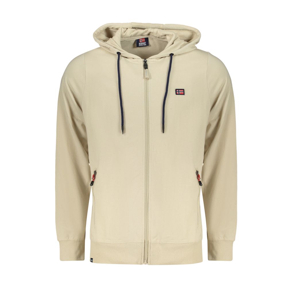 Norwegen 1963 Beige Baumwolle Herren Kapuzenpullover