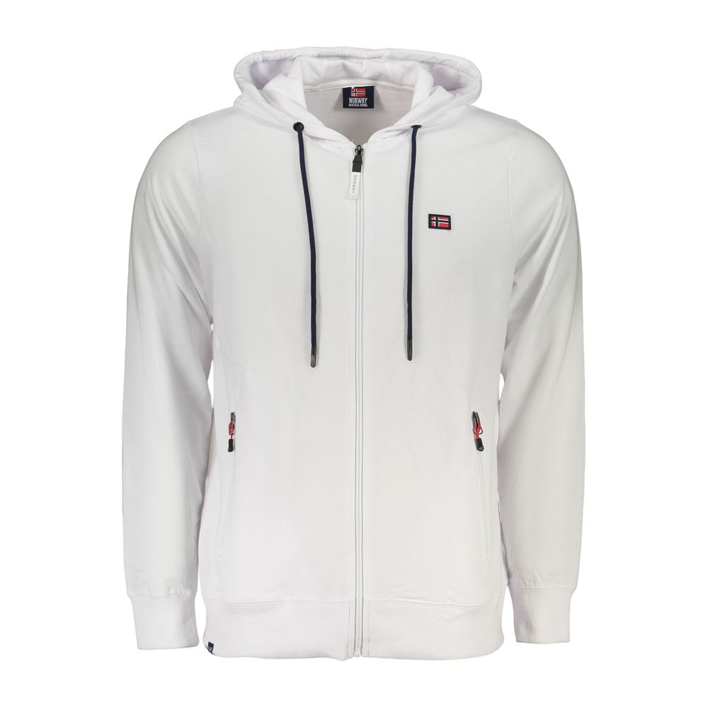 Norwegen 1963 Weißes Baumwoll Herren Sweatshirt mit Kapuze