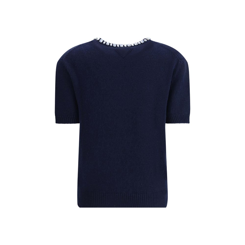 Prada Sweatshirt aus blauem Fleece und Wolle