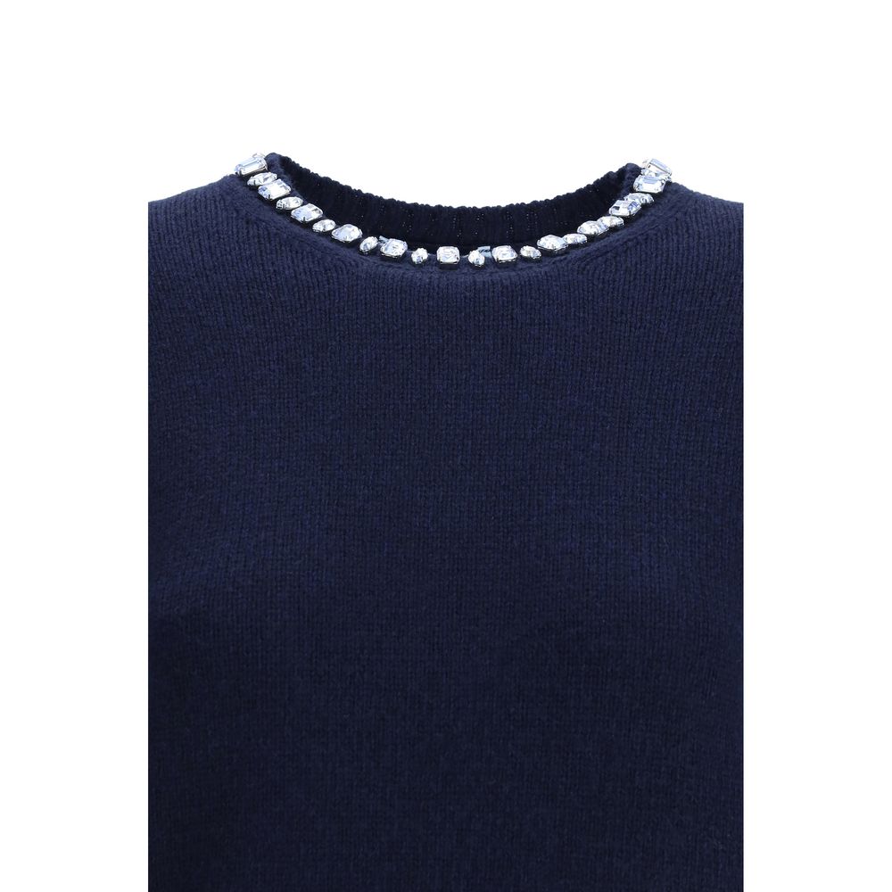 Prada Sweatshirt aus blauem Fleece und Wolle