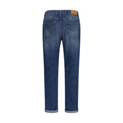Brunello Cucinelli Blaue Baumwoll-Jeans mit geradem Bein