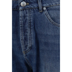 Brunello Cucinelli Blaue Baumwoll-Jeans mit geradem Bein