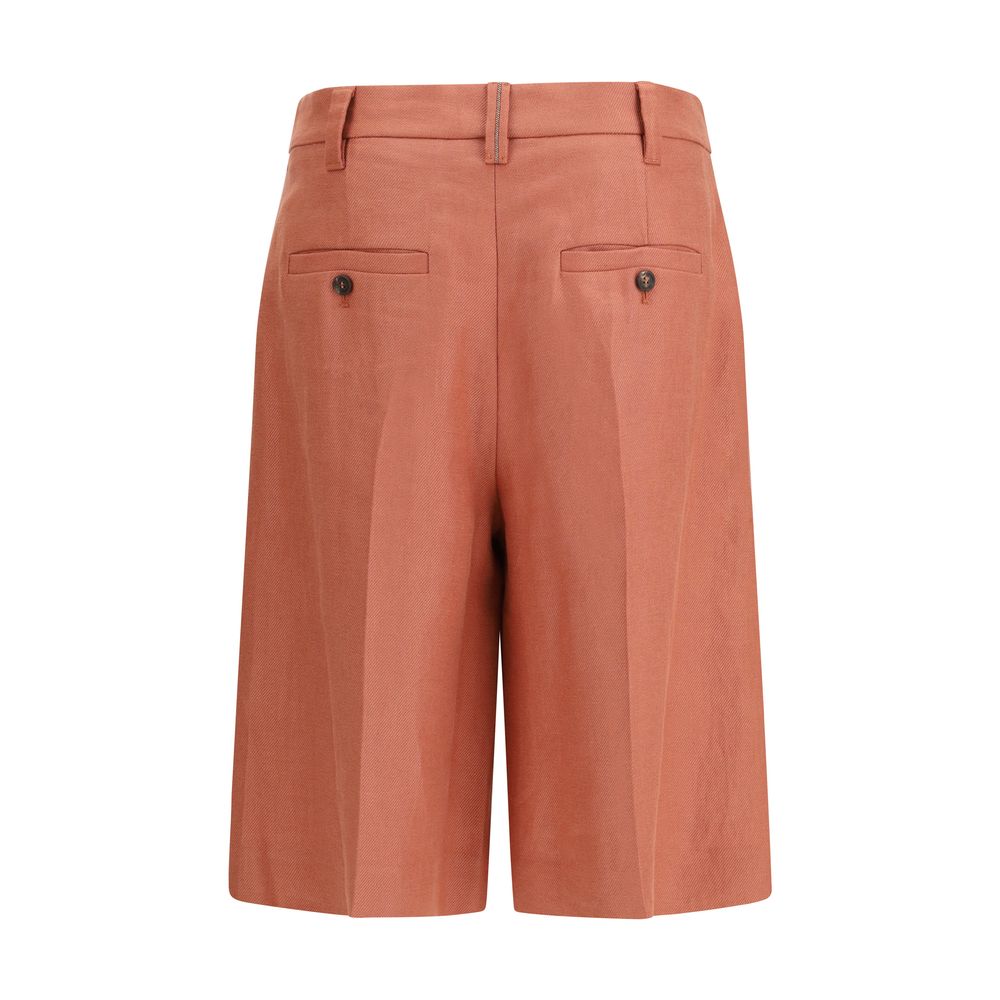 Brunello Cucinelli Bermuda-Shorts aus Leinen in Multicolor