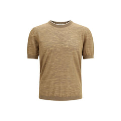 Brooksfield Beige Linen Shortsleeve Shirt