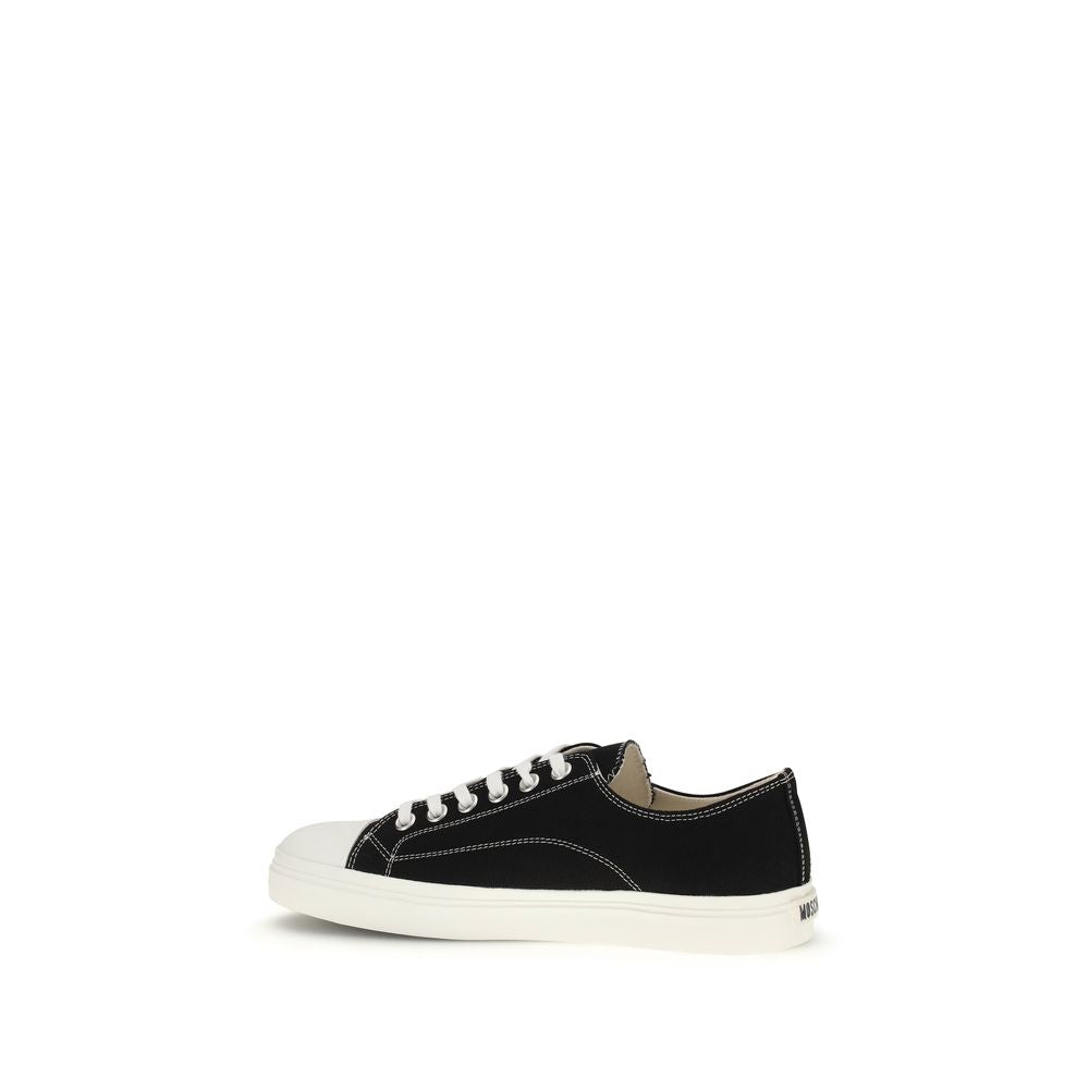 Moschino Schwarze Low-Top-Sneakers aus Baumwolle