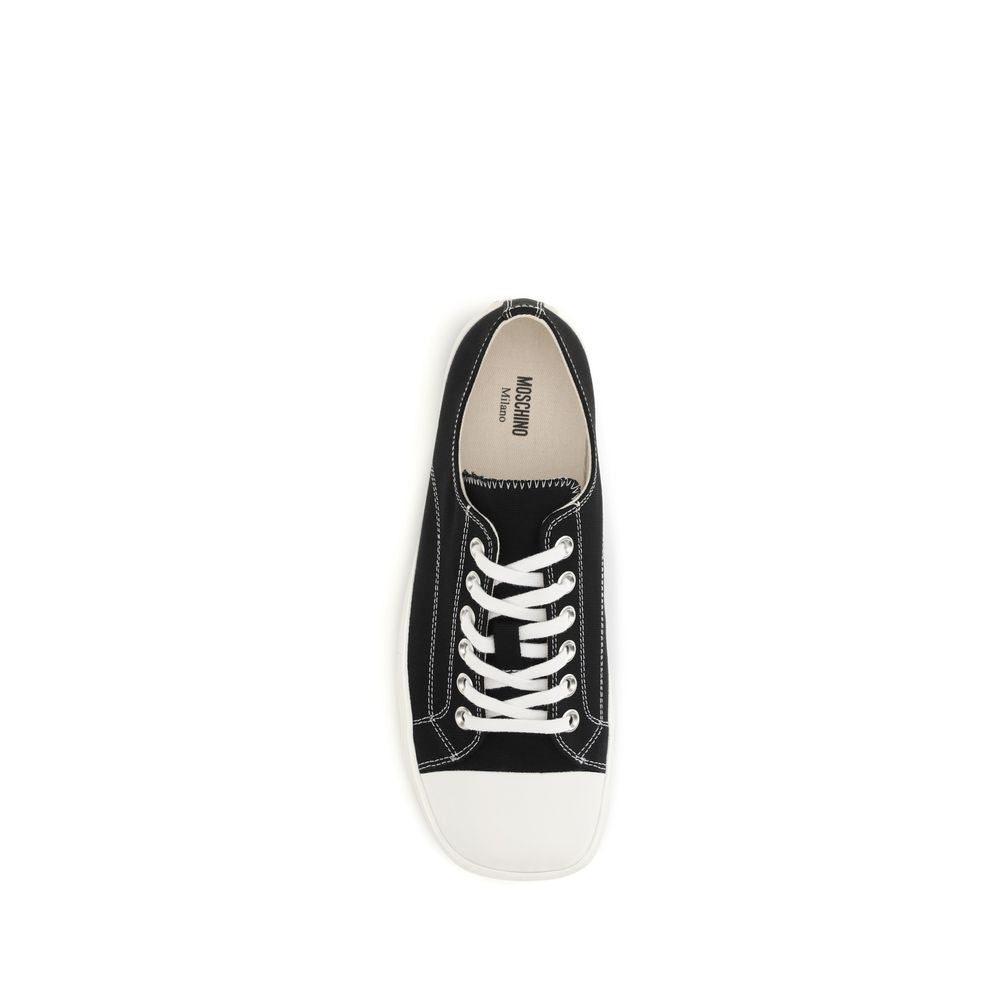 Moschino Schwarze Low-Top-Sneakers aus Baumwolle
