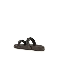 Brunello Cucinelli Braune Kalbsleder-Sandalen aus Bos Taurus