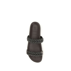 Brunello Cucinelli Braune Kalbsleder-Sandalen aus Bos Taurus