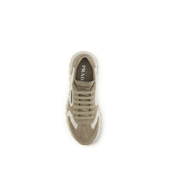 Prada Beige Calf Leather Bos Taurus Athletic Sneakers