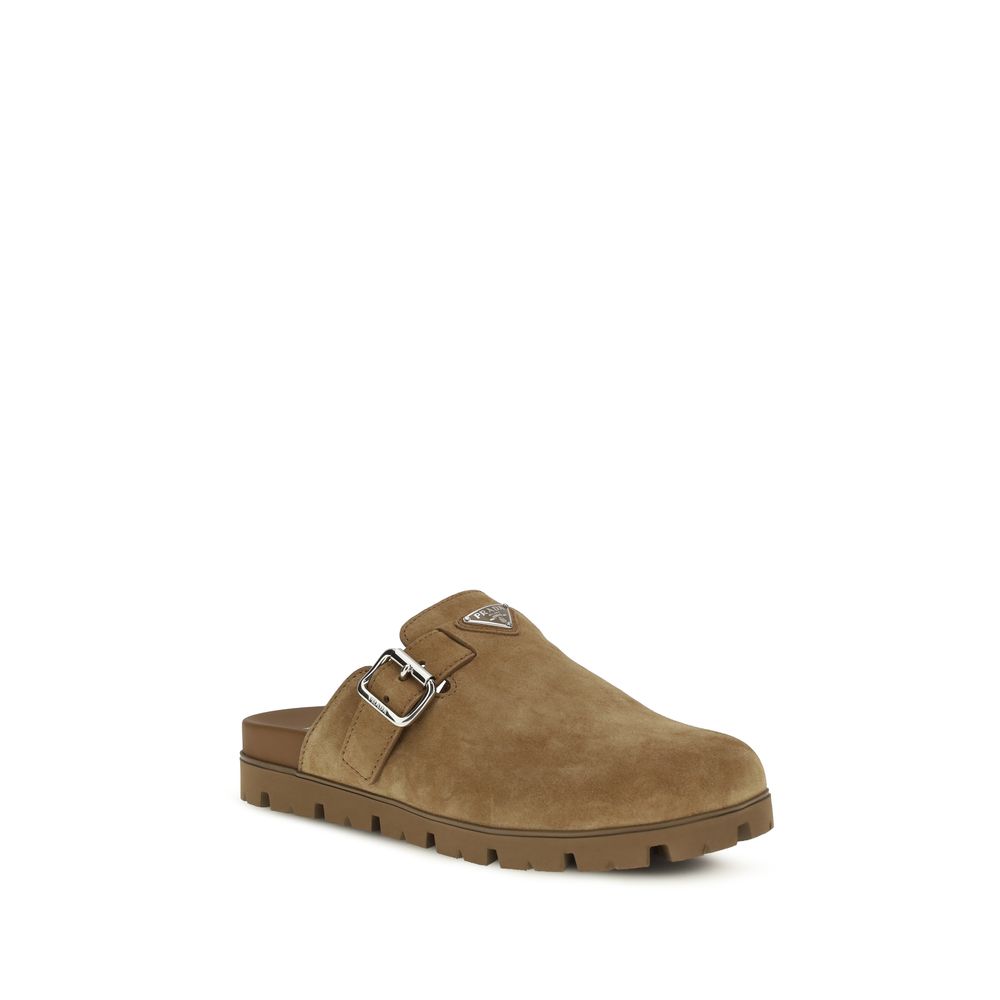Prada Beige Kalfsleer Bos Taurus Muiltjes