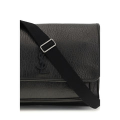 Saint Laurent Zwart Kalfsleer Bos Taurus Schoudertas
