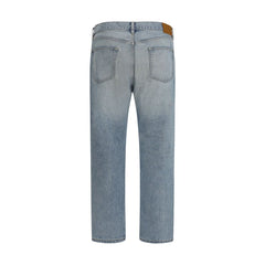 Saint Laurent Blauwe Katoenen Jeans Met Rechte Pijpen