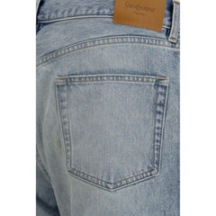 Saint Laurent Blauwe Katoenen Jeans Met Rechte Pijpen